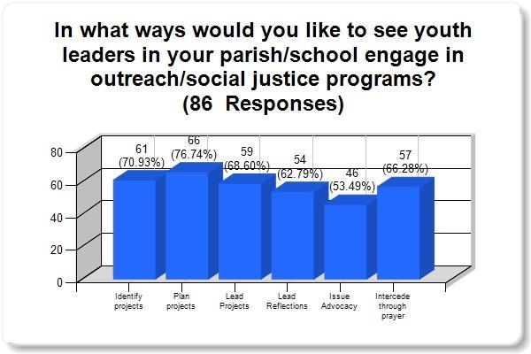 Respondents were asked in what ways would like to see young people engaged in social justice programming.