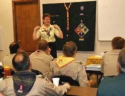 The dozens of men in her audience were all priesthood leaders in Scout uniforms who had come to Philmont in hopes of strengthening their respective quorums, troops and, yes, Cub Scout dens.