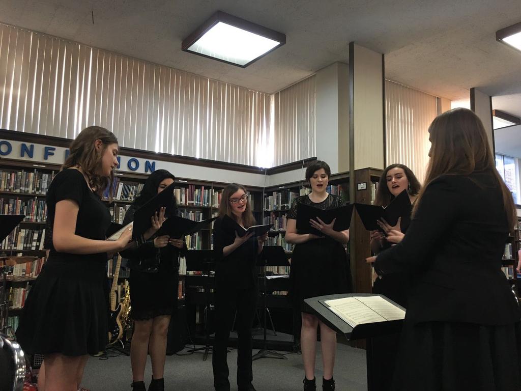 The Spartan Chorale sang well-known holiday songs such as Linus and Lucy from Charlie Brown, White Winter Hymnal, O Vos Omnes, and many more, and