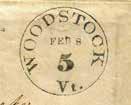 There also exist circle postmarks at Middlebury and Woodstock with the word PAID inside, but without a specific rate and without date, and these need mention