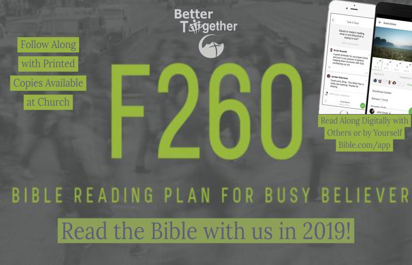 org Financial Secretary finance@coweebaptist.org CD/DVD Requests request@coweebaptist.org In 2019, we re encouraging every person at Cowee to read through God s Word with us.