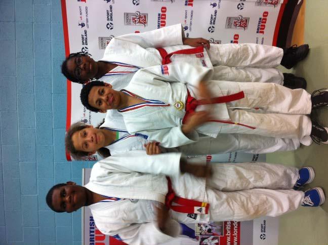 Year 7 pupil Nataniel Morris, who competes as a Judo player, is pictured kneeling at the front on the left