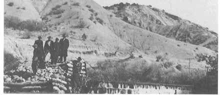 194 HISTORY OF JUAB COUNTY Salt Creek crib dams, 1925. (Utah State University) In 1935 the mill again changed hands. It was purchased by A.V.