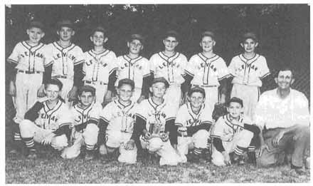 JUAB COUNTY IN THE WORLD WAR II ERA 245 Levan Little League players, 1950s. (Clinn Morgan) mals to in-state or even out-of-state feed lots.