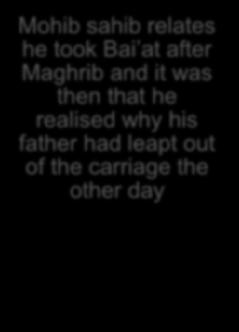Bai at after Maghrib and it was then that he realised why his father had leapt out of the