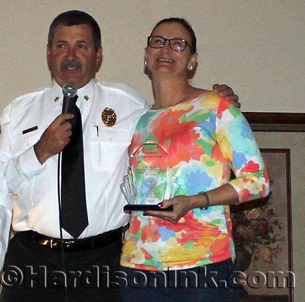 WFR Chief Lamar Stegall and Linda Fugate, one of the recipients of the 2016 David W. Moss Humanitarian Award are seen here.
