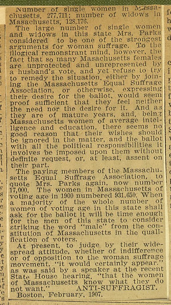 Opposition to Woman Suffrage, October
