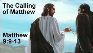 In the ninth chapter of the Gospel According to Matthew, the call of a tax collector by Jesus to join him occurs.