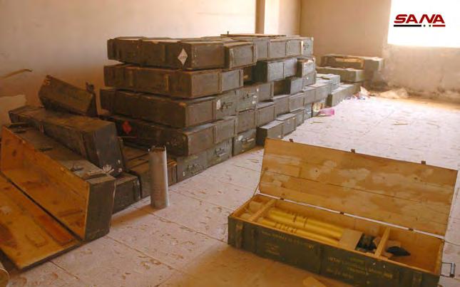 ammunition crates left behind by the rebel
