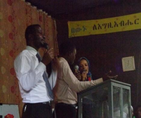 Page 4 Kenya, Ethiopia Mission Trip L-R: Pastor, myself and Sis Judith Part of Congregation Message of the Hour Preached in Oromia over 100kms away. On Sunday 5th May, in the morning.