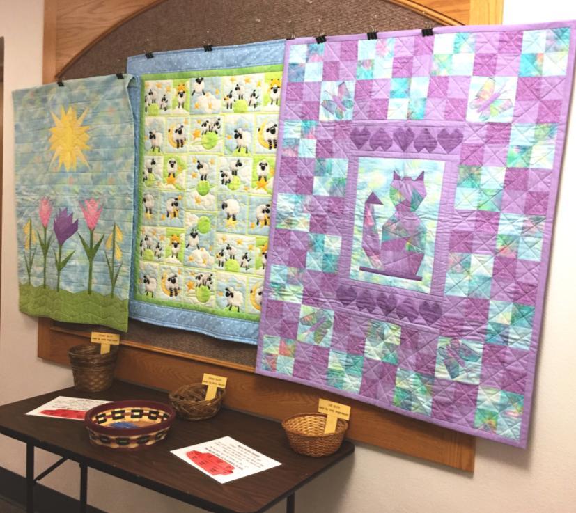 Upcoming Events... Quilt Raffle The TLC Quilting Ministries is raffling off three adorable baby quilts! Quilts are hung on the bulletin board across from the meeting room.