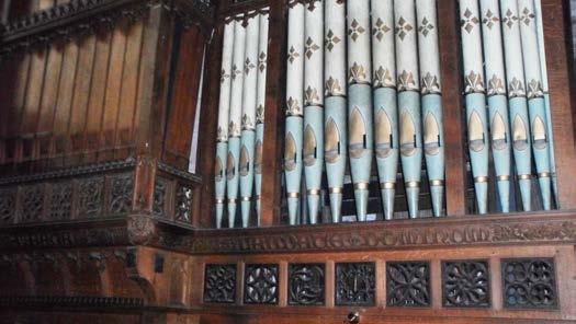 The two-manual pipe organ was built in 1858 by G. M.