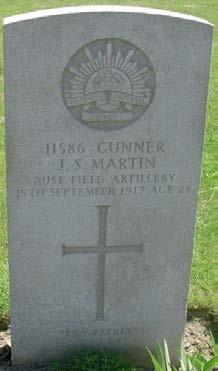 In Memory of Gunner John Swanston Martin 11586, 4th Bde.