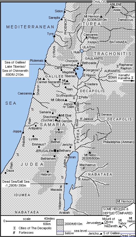 The Land of Palestine at the time of Jesus of Nazareth Some highlights: Cana- Remember the wedding?