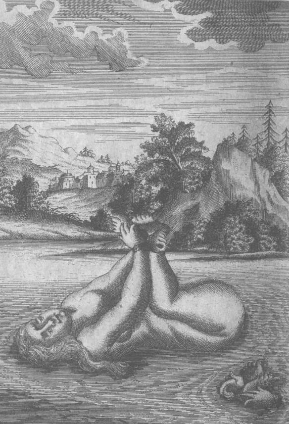 44 Appendice 4 Depiction of ducking the witch; Eberhard David Hauber, Biblioteca sive acta et scripta magica Available