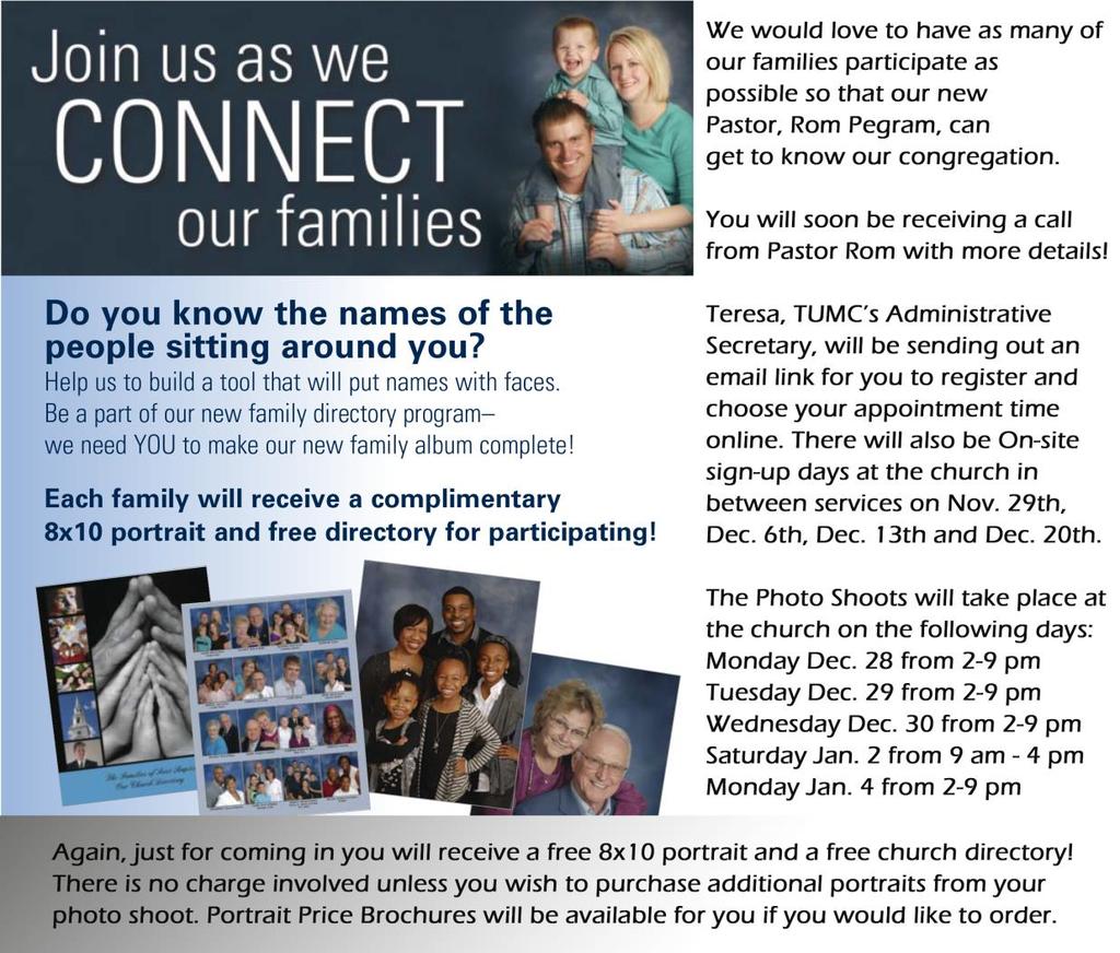 Updated Locks at TUMC Mark your calendar for January 3rd, our first weekly all church Coffee Connection.