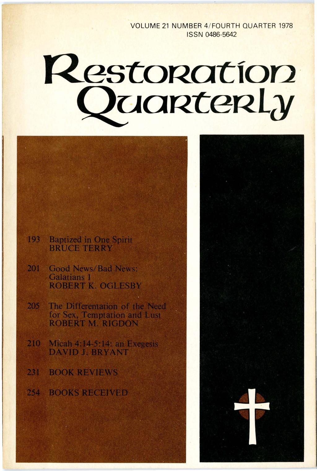 VOLUME 21 NUMBER 4/ FOURTH QUARTER 1978