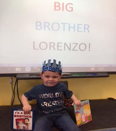 Kenny s nursery class was very happy to celebrate our friend Lorenzo Suriano becoming a big brother on March 1 st, 2018!