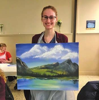 1 YOUNG ADULTS BOB ROSS PAINTING NIGHT: We had such a great turnout (photos 3 and 4) for the Bob Ross