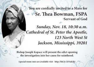 " The official edict which formally opens the cause for sainthood is presented to the faithful in Jackson, Miss.
