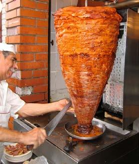 Slide 28 There is lots of excellent street food in Mexico City Tacos al pastor thinly sliced