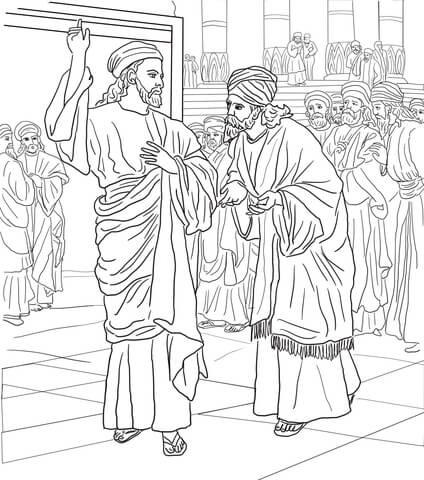 http://www.supercoloring.com/pages/pharisees-and-sadducees-question-jesus My Lord Mat 22:41 While the Pharisees were gathered together, Jesus asked them, 42 Saying, What think ye of Christ?