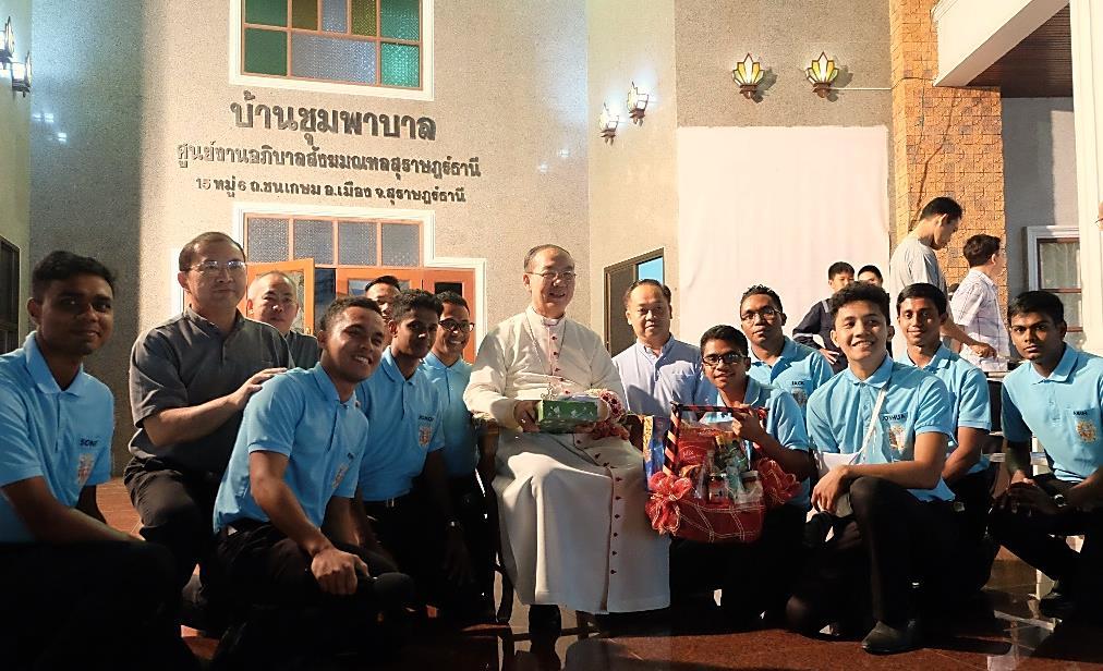 celebrated at 6:00 PM. Bishop Joseph Pratan was the main celebrant and the function was attended by mostly all of the priests and religious of the diocese of Surat Thani.