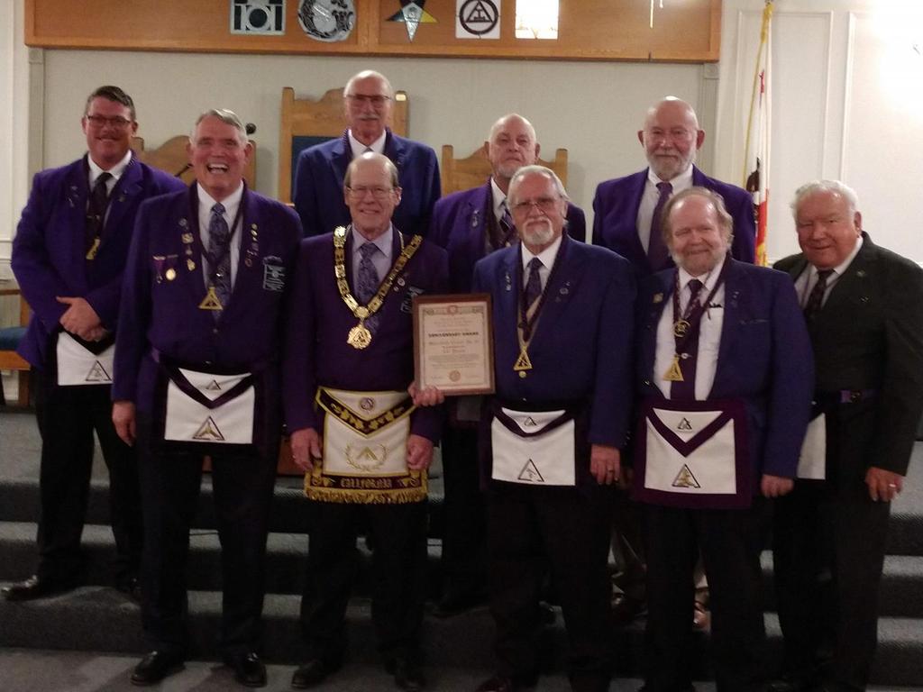 Bakersfield Council No. 28 Officer s for Cryptic Year 2019 It appears that smiling guy on the left has more pins than Brady has Superbowl s rings.