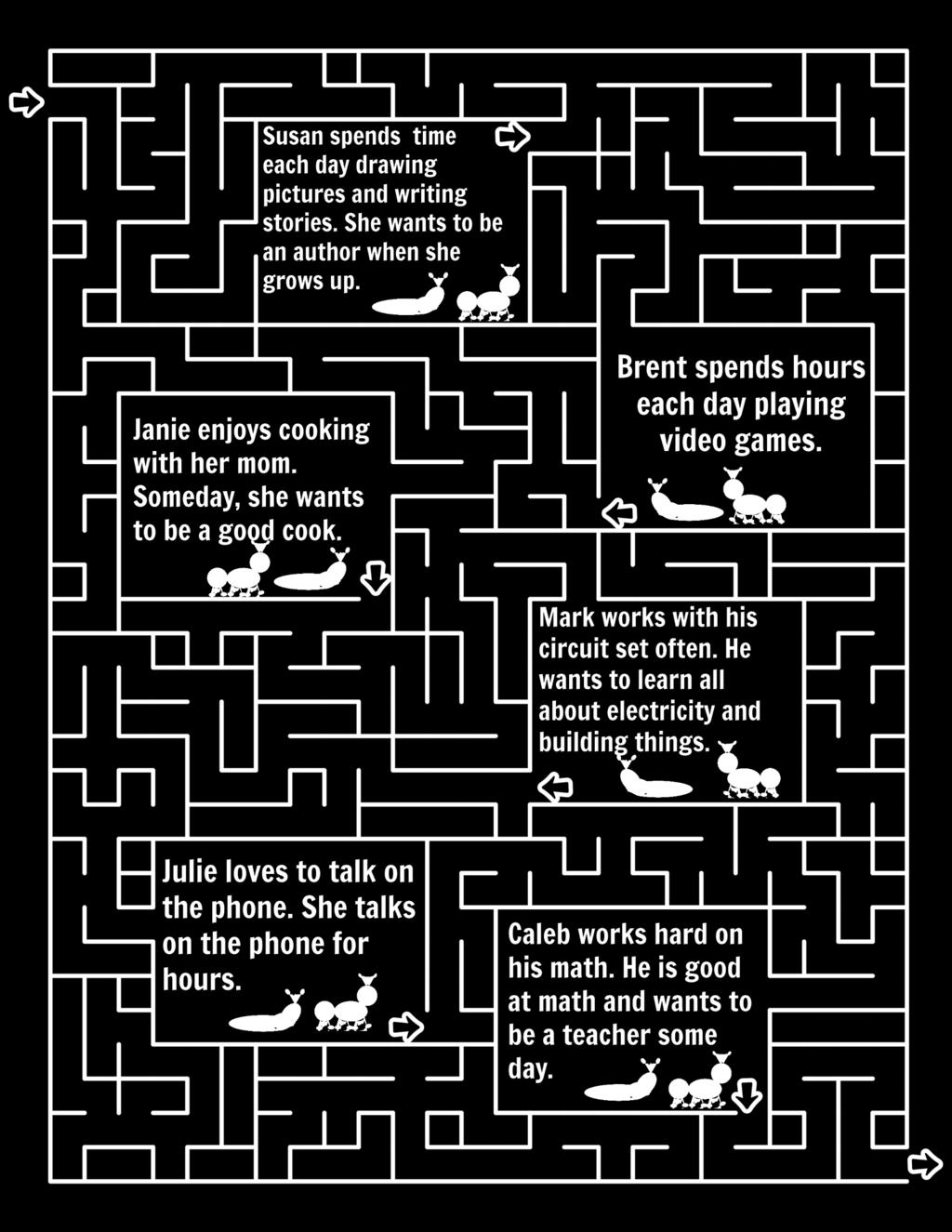 Lesson ight, Level Two Skillful Workers Read Proverbs 22:29; Proverbs 12:11 As you do the maze below, circle the slug if the child is wasting time, like in Proverbs 12:11b.