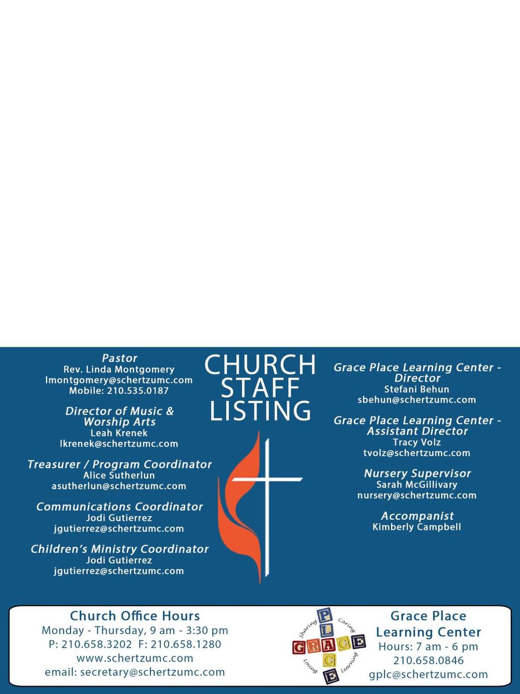 Schertz United Methodist Church 3460 Roy Richard Drive Schertz, Texas 78154 This monthly newsletter is a publication by Schertz United Methodist Church in Schertz, TX.