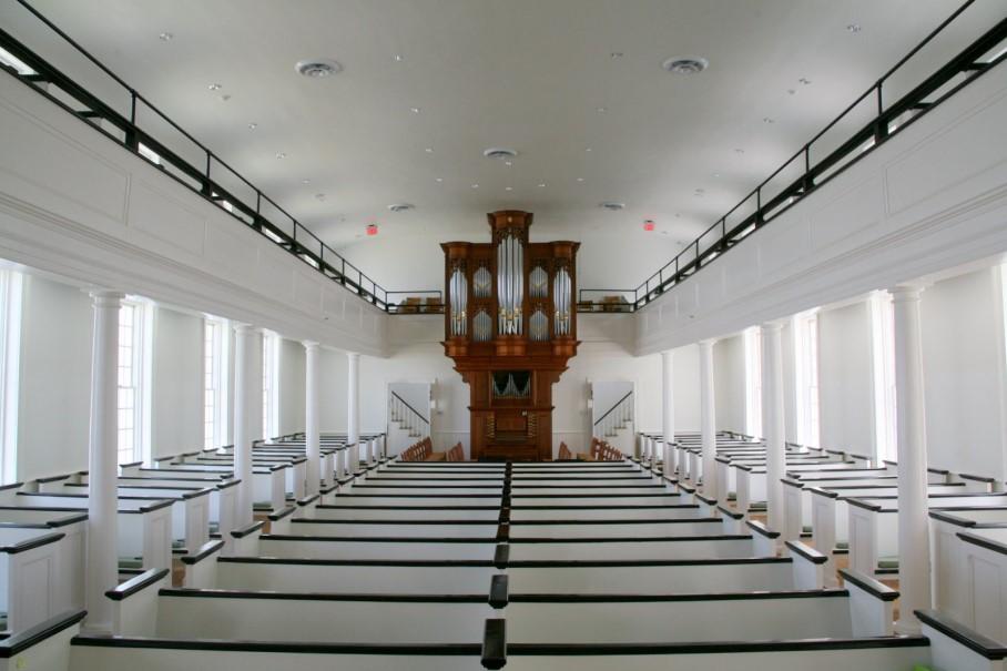 Plans were being formulated for a rehabilitation of the Sanctuary building, and in 1984, as part of the process designed and executed by architect Albert Trull, the organ was sold to St.