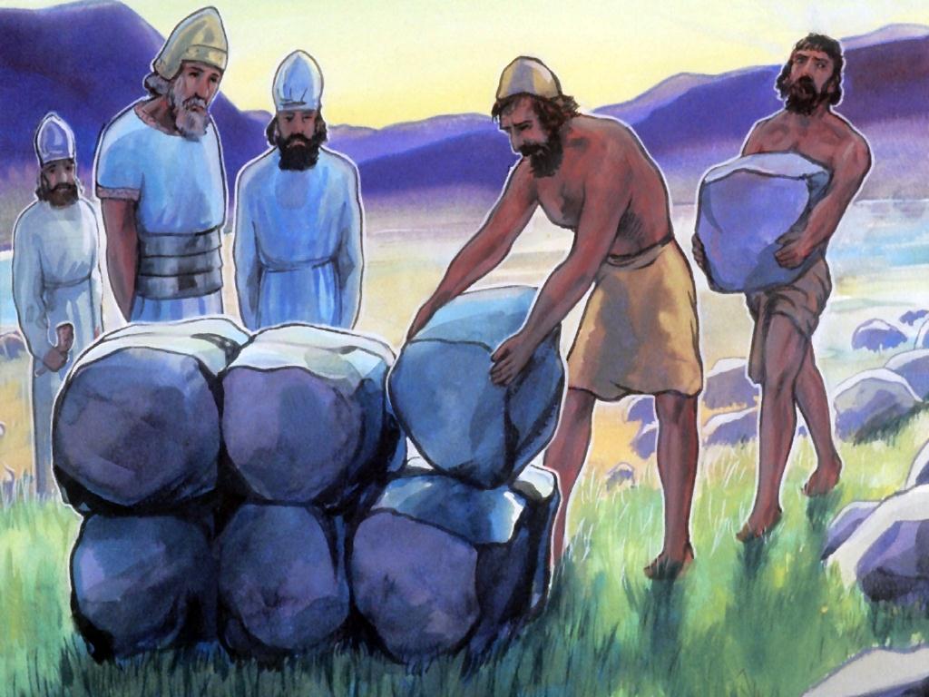 After all the people had crossed safely, they placed twelve big stones in the river bed and another 12 stones on
