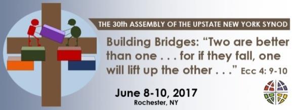 Save the Date June 8, 9, and 10, 2017 Rochester Riverside Convention Center Upstate New York Synod s GLOCAL (Global + Local) event is only three months away and you re not going to want to miss it!