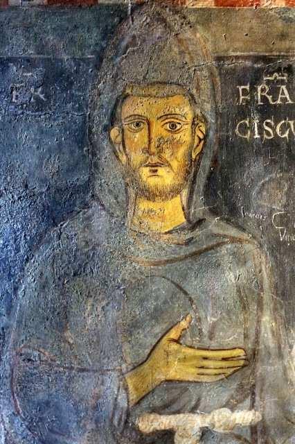 1181/2, born Assisi, baptised Giovanni, renamed Francesco by his father Pietro Bernadone 1190, attends parish school at San Giorgio 1199-1200, civil war in Assisi; destruction of feudal nobles