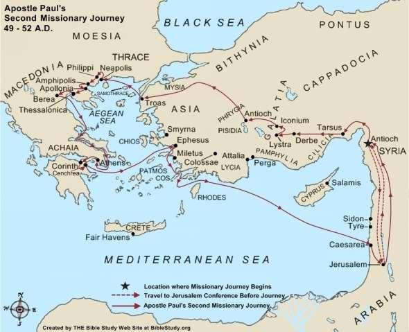 A Map of Paul s Second Journey showing Philippi and Ephesus Philippi The addressees of Philippians were apparently Gentiles converted to the new faith by Paul on what Acts describes as his second