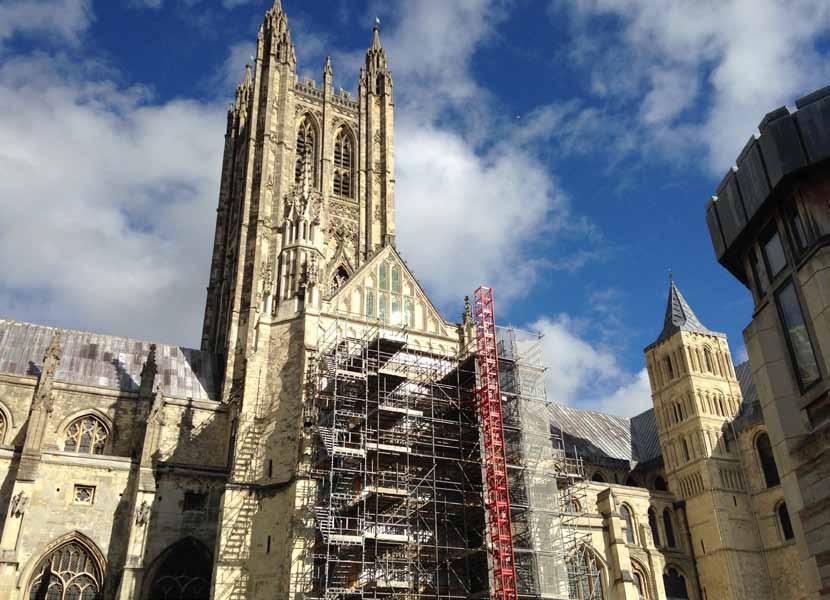 Canterbury Cathedral Trust - Winter 2014 The Great South Window rebuilding the window is now well under way, with specialist scaffolding in place.