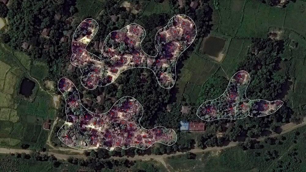 (Satellite images of some of villages that have been burned. Credits to NASA/HRW) Since the burnings of villages, over 120,000 of the Rohingya have migrated into Bangladesh.