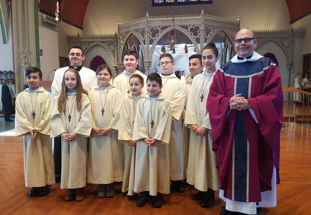 Altar Servers On Sunday March 18th at the 10:30 Mass I had the tremendous blessing and honor to install 9 new Altar Servers. They begin their journey of service at the Altar of our Lord.