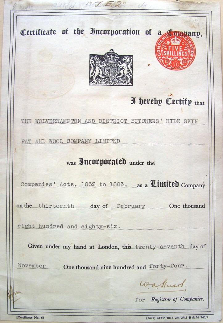 Certificate of Incorporation Full
