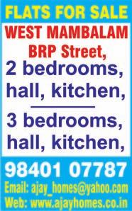 WEST MAMBALAM, Balaji Street, near Kali Bari, double bedrooms, 925 sq.ft, UDS 691 sq.