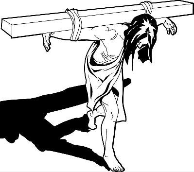 The Seventh Station. Jesus Bears the Cross. When the chief priests and the guards saw [Jesus], they cried out, Crucify him, crucify him! Pilate said to them, Take him yourselves and crucify him.