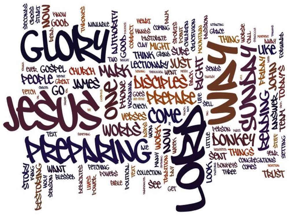On this wordle there are a lot of ideas and connections for Palm Sunday some of which have