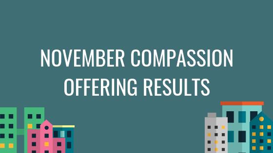 P a g e 9 November Compassion Offering Results The proceeds for the November Compassion Offering, The Inn Between, totaled a whopping $1,127.