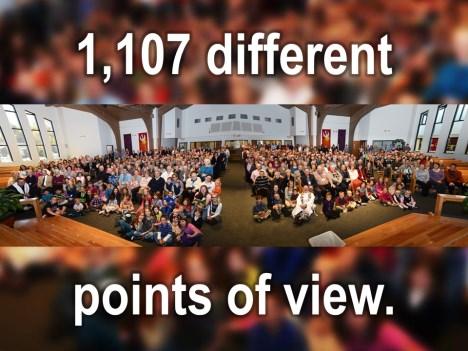 In this congregation there are 1107 different people and in this congregation there are 1107