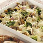 A Little Light Refreshment Ingredients: COMPANY CASSEROLE 1 pkg. wild rice, cooked 1 10-oz pkg. frozen chopped broccoli, thawed 1 ½ C. cubed, cooked chicken 1 C. cubed, cooked ham 1 C.