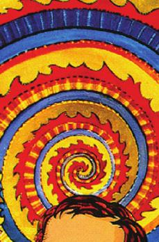 This great, whirling spiral is a symbol for God the creator. This is a very ancient symbol for God. There is a lot of colour and energy in this shape. Can you spin and make a spiral?