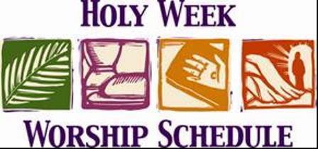 Thursday, April 18 -Maundy Thursday with Holy Communion @ 7pm here at St. Peter s. Friday, April 19 - Good Friday @ 8 am at St. Luke s Episcopal Church in Salisbury and 7pm service here at St.