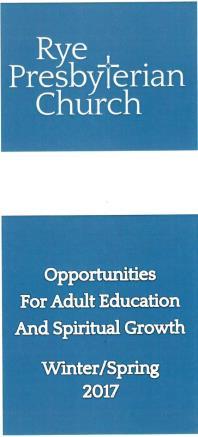 (2) With John Miller s creative leadership, the Adult Education Committee has developed an exciting series of programs for the winter/spring 2018 semester. 9:00 to 9:45 AM study time.