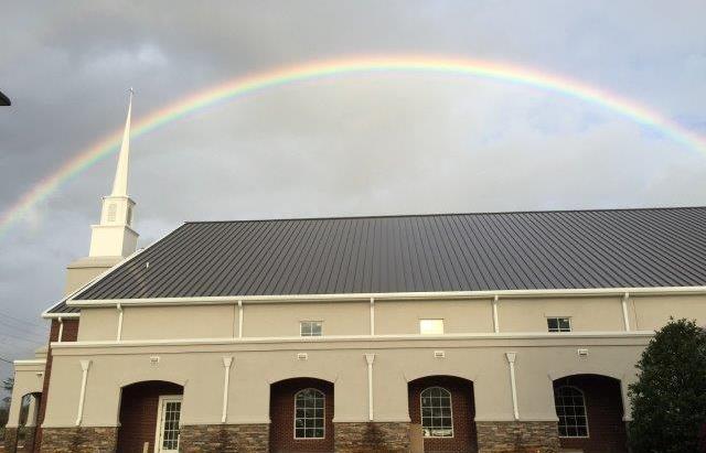 FROM THE MINISTER: Sunday Night Rainbow: Sunday night during services there was a rain shower. When we exited the building, we were treated to one of God s wonders, a beautiful rainbow.