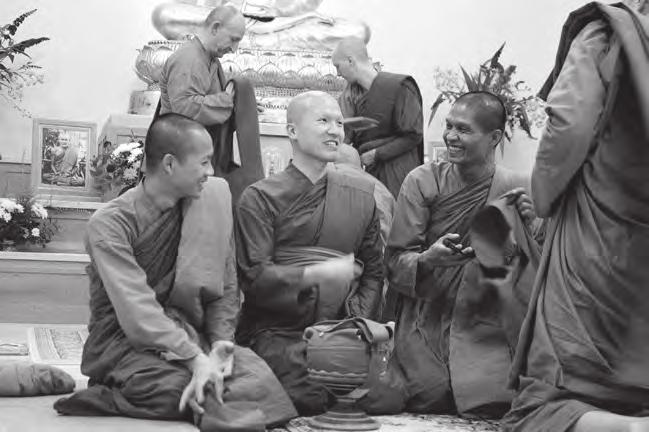 News from Amaravati Buddhist Monastery Ven. Narindo with Sangha members after his bhikkhu ordination.